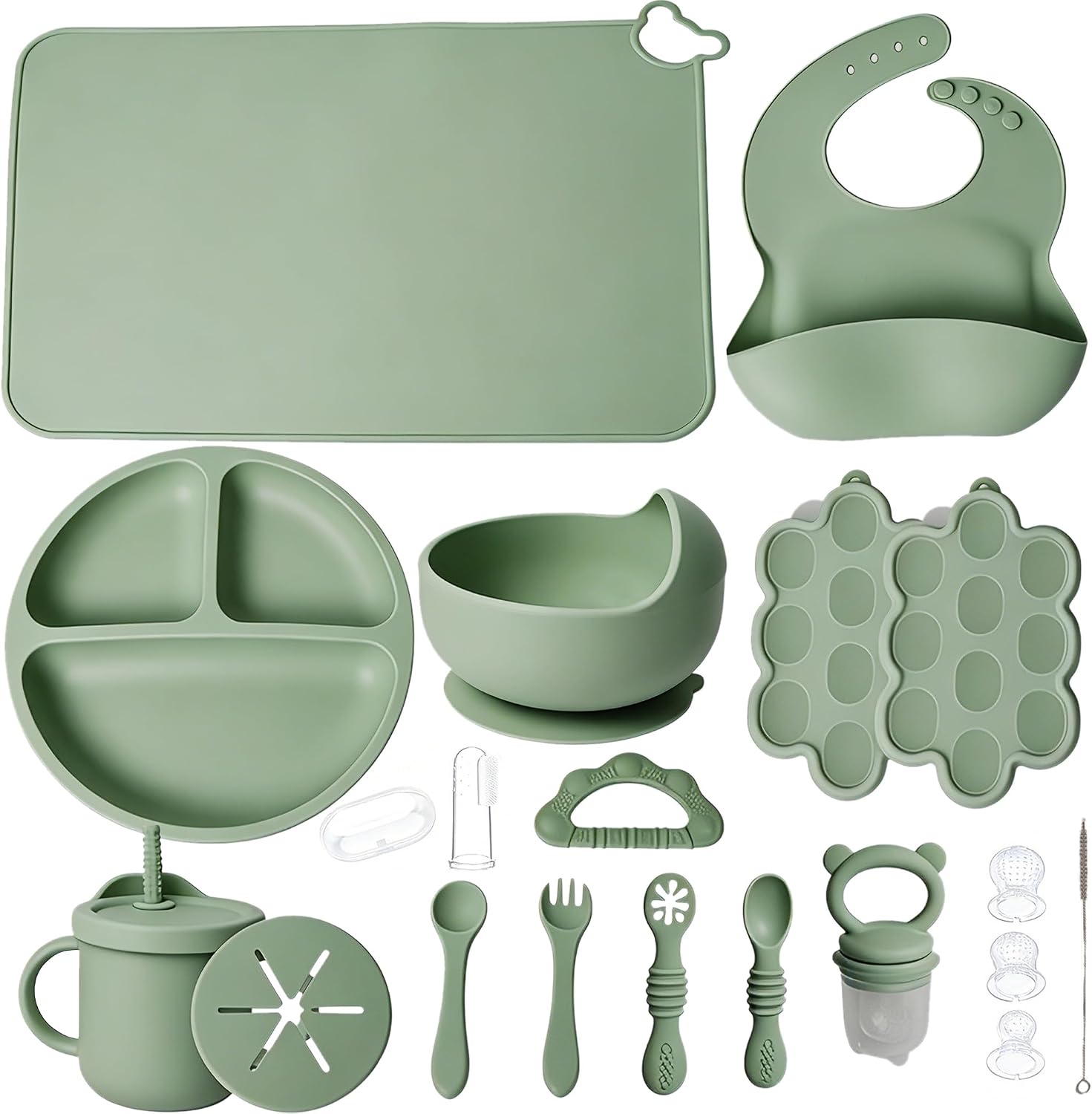 JVEOO 19-Piece Silicone Baby Weaning & Feeding Essentials Set